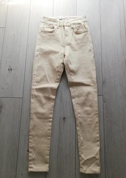 Spodnie jeansowe beżowe Bershka nowe (xs) 34 