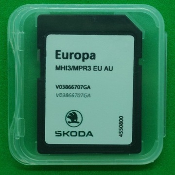 Mapa Europy karta SD dla Skoda MHI3/MOI3 2023