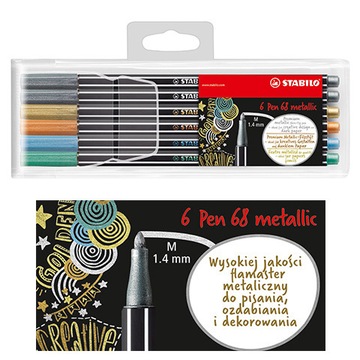  Stabilo Flamaster metaliczny Pen 6 szt. 
