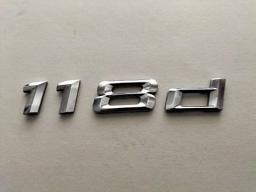 Emblemat napis 118d BMW