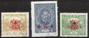 Czechosłowacja 1920, Mi 193-195, 3 zn. kasowane