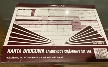 Karta drogowa samochód ciężarowy SM 102