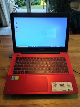 Czerwony laptop ASUS: F455L poserwisie, nowy dysk, ram