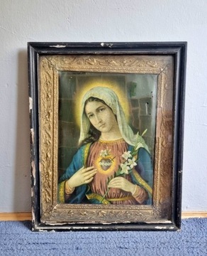 Stary obraz Serce Matki Bożej