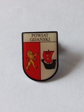 Herb powiat Gdański przypinka pin odznaka wpinka