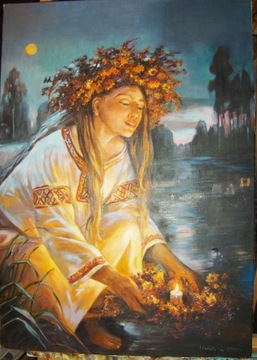 Kopia obrazu A. Szyszkina "Puszczanie wianków 