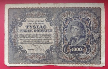 Banknot 1000 marek Polskich 1919 r.  III Serja J