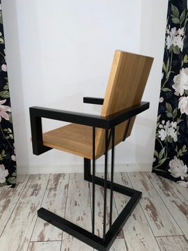 Krzesło Dębowe w Stylu Loft, Unikalny Design 