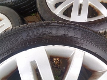 Koła, alufelgi z oponami letnimi, Renault laguna 2 Kombii, 225/45 R17