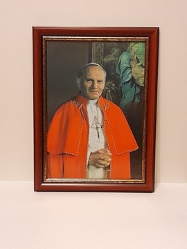 Jan Paweł II zdjęcie w ramie drewnianej
