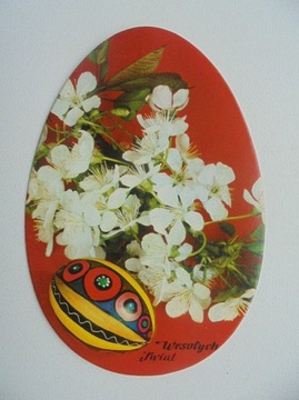 pocztówka wielkanocna w kształcie jajka