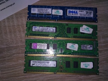 Pamieć RAM 1GB PC3 8500 4 sztuki