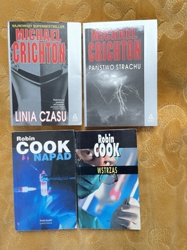 Zestaw 4 książek sensacyjnych Crichton I Cook