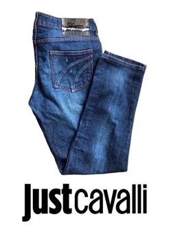 Włoskie jeansy 7/8 Just Cavalli, granatowe, M