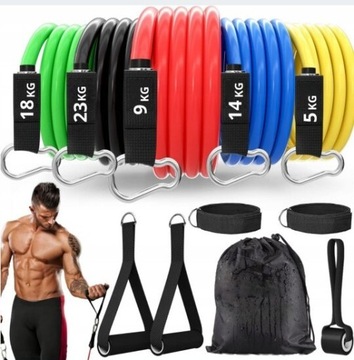 ZESTAW 5 GUM  DO ĆWICZEŃ WORKOUT BANDS FITNESS