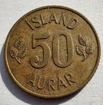 ISLANDIA 50 Aurar 1971 okołoMENNICZA