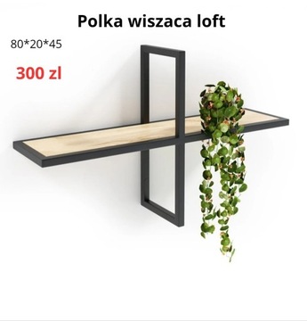 Wisząca półka w stylu loftu