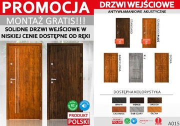 Drzwi wejściowe drewniane i metalowe z montażem