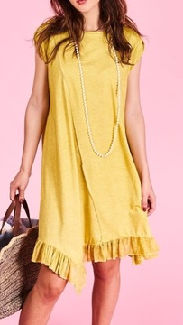 Sukienka asymetryczna żółta