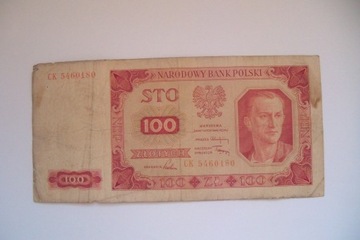 Polska Banknot PRL 100 zł.1948 r.seria CK