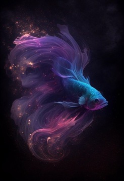 malowanie numerami fioletowa ryba 30/40 cm