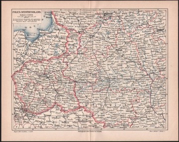 POLSKA WOŁYŃ PRUSY stara mapa z 1888 roku