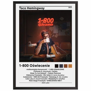 Taco Hemingway Plakat z albumem 1-800 Oświecenie
