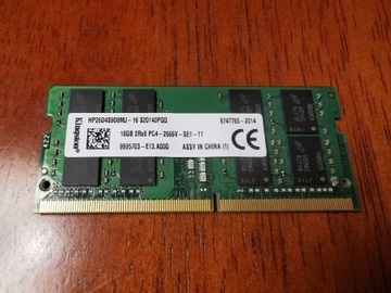 Pamięć RAM DDR4 16GB Kingston 2666MHz laptop