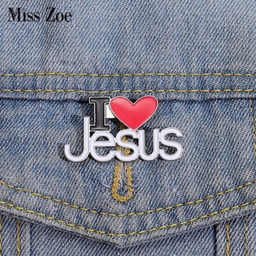 Świetna nowa broszka I Love Jesus. 