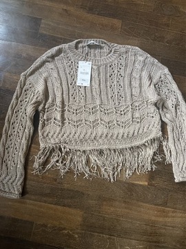 Sweter z frędzlami  ZARA