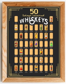 Whisky Plakat na prezent - Zdrapka "50 whiskey"