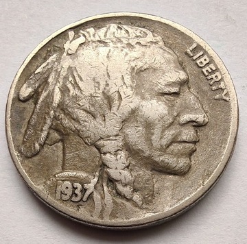 USA 5 Cent 1937 ŁADNA