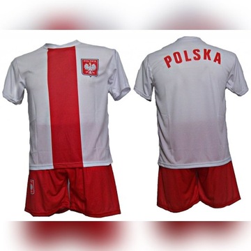 POLSKA strój piłkarski komplet r.152