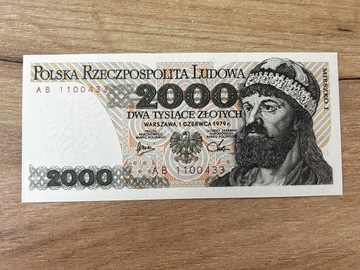 2000 zł - 1979r. - ser.AB stan 1  UNC  ideał