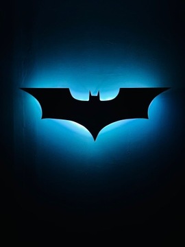 Dekoracja ścienna Batman LED, RGB, drewniana