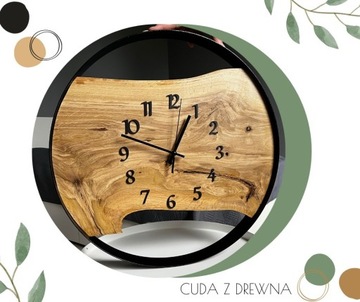 Nowoczesny zegar drewniany z cyframi 40 cm