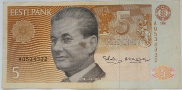 ESTONIA- 5 koron z 1991 r