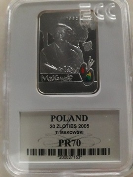 20 zł złotych T. Makowski 2005 PR70 Folder