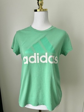 Miętowy t-shirt koszulka Adidas 