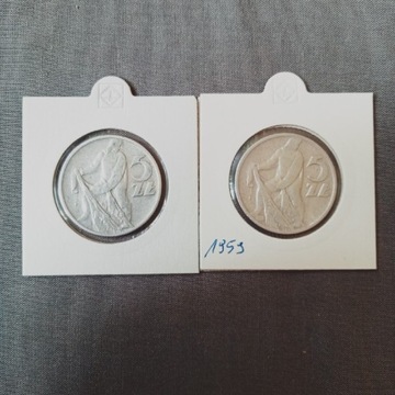 monety 5zł Rybak 1959 5 Złotych 