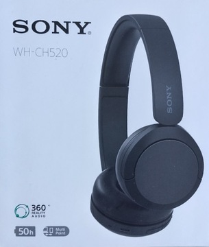 Sony WH-CH520 nowe bluetooth, 50h muzyki