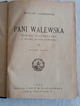 Pani Walewska Tom II 1925 r. W. Gąsiorowski