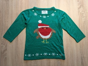 YOUNG DIMENSION Sweter świąteczny zielony 116
