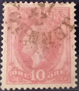 Znaczek pocztowy Szwecja 1885r.Król  Oscar II.