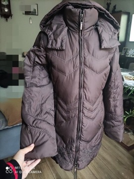 Brązowa zimowa kurtka płaszcz Esprit S 36