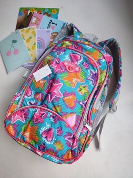 Plecak szkolny pojemny dla dziewczynki kolorowy