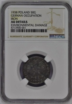 50 groszy 1938 NGC AU