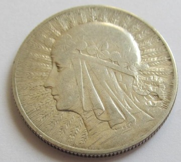 5 złotych Głowa Kobiety 1932 Ag Oryginał