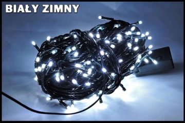 Lampki Choinkowe 100 LED Biały Zimny IP44 8m