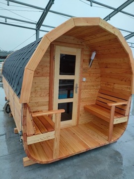 Sauna owal, sauna ogrodowa 5m